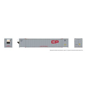Rapido 1069007 - HO 53' high-cube Container (2-pack): CP - Grey #2