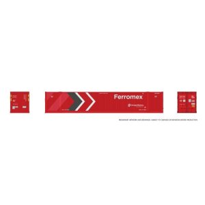 Rapido 1141003 - HO 53' Outside-Braced Container (2-pack): Ferromex - Maroon Arrows