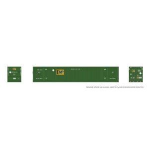 Rapido 1141502 - HO 53' Reinforced Outside-Braced Container (2-pack): EMP - Green