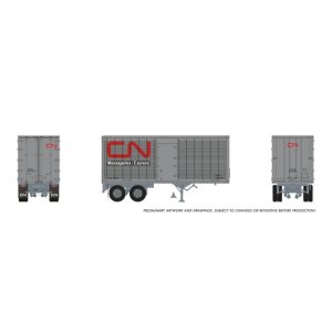 Rapido 1146013 - HO 26' Can-Car Trailer: CN Express/Messageries: #260144