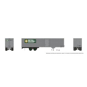 Rapido 1146029 - HO 40’ Fruehauf Fluted Side Volume Van: British Columbia Ry: #270328