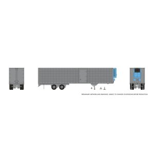 Rapido 1146997 - HO 40' Fruehauf Fluted Side Volume Van w/side door & reefer: Silver, Unlettered