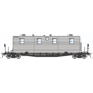Rapido 138112 - HO F30A 50' Flat Car w/Camp Van: CN - MOW: 6-Pack - Car numbers: #42093, 42906, 4...