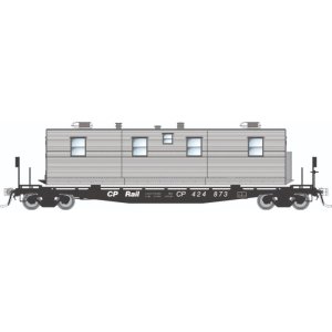 Rapido 138114 - HO F30A 50' Flat Car w/Camp Van: CP - MOW: 6-Pack - Car numbers: #424825, 424835,...