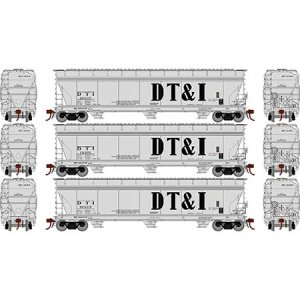 Athearn Genesis G15856 - HO ACF 4600 3-Bay Centerflow Hopper - DT&I/Gray (3 pkg) #1