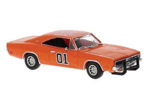 Brekina 18004 - HO Scale Dodge Charger - Assembled -- General #01 (orange, black)