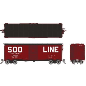 Rapido 180002 - HO 1937 AAR 40' Boxcar - Square corner: Soo Line: 6-Pack