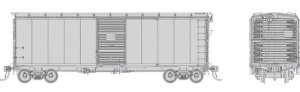 Rapido 183099 - HO 1937 AAR 40Ft Boxcar - CP5/5 Ends - Undecorated Car