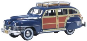 Oxford Diecast 87CB42002 - HO 1942 Chrysler Station Wagon - South Sea Blue, Woody