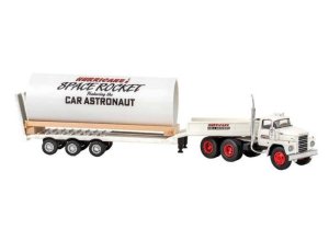 Brekina 86308 - HO Scale 1960-1976 Dodge LCF Tractor with Rocket Trailer - Assembled -- Hurricane...