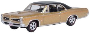 Oxford Diecast 87PG66003 - HO Scale 1966 Pontiac GTO - Assembled -- Martinique Bronze, Black
