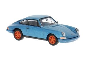 Brekina 16237 - HO 1968-1973 Porsche 911 - Assembled -- Restomod (blue, red)