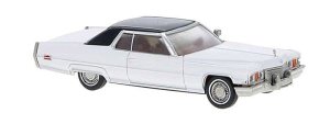 Brekina 18129 - HO 1972 Cadillac Coupe de Ville - Assembled -- White, Black