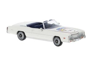 Brekina 19759 - HO 1975 Cadillac Eldorado Convertible - Assembled -- Top Down (white, Eagle Graph...