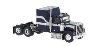 Brekina 85785 - HO 1980 GMC General Sleeper-Cab Tractor - Assembled -- Black, White