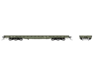 Rapido 199004-6 - HO Magor 54Ft Flat Car - DODX - Late Scheme (Era:1980+) #38636
