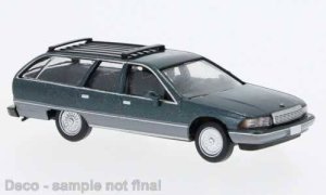 Brekina PCX870454 - HO 1991 Chevrolet Caprice Station Wagon - Assembled -- Metallic Green, Gray