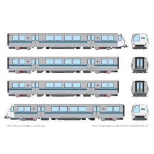 Rapido 204505 - HO Scale Bay Area Rapid Transit (DC/DCC/Sound): A-B-B-A Train #2