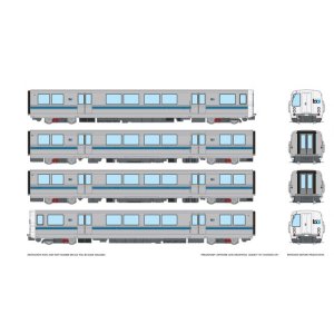 Rapido 204506 - HO Scale Bay Area Rapid Transit (DC/DCC/Sound): C-B-B-C Train
