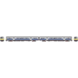 Rapido 207509 - HO Budd M3 set (DC/DCC/Sound): LIRR/MTA - No Stripe / Yellow Ends: #9841 + 9842