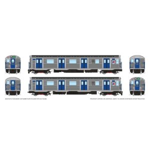 Rapido 209506 - HO R32 "Brightliner" Subway 2-Car Set (DC/DCC/Sound): NYCTA - TA Logo: GG Brookly...