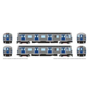 Rapido 209009 - HO R32 "Brightliner" Subway 2-Car Set (DC/Silent): NYCTA - M Logo: B Ave of Ameri...