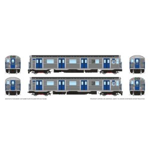 Rapido 209010 - HO R32 "Brightliner" Subway 2-Car Set (DC/Silent): NYCTA - M Logo: G Queens Blvd/...