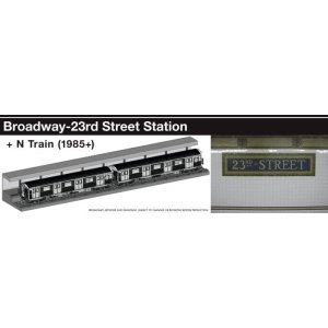 Rapido 209898 - HO Scale NYC Subway Lighted Display Set: Bdwy-23rd St Station + N train (1985+)