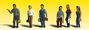 Woodland Scenics 2188 - N Scenic Accent Figures - Second Shift Workers (6 pkg)