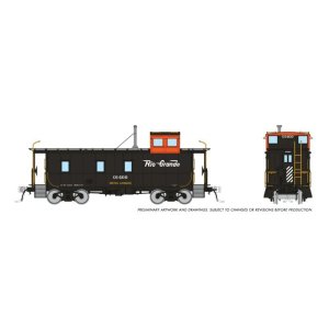 Rapido 225001 - HO D&RGW End Cupola Steel Riveted Caboose: Switch Scheme (Black/White Lettering) ...