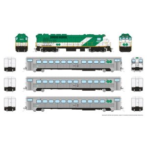 Rapido Trains 226003 - HO GO Transit Set (DC/Silent): Early Green Set #1 (Loco: 9802 Cab: 9850 Co...