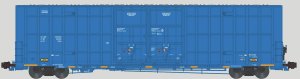 Aurora Miniatures 602101 - N Greenbrier 7550cf 60' Plate F Boxcar - DATA ONLY - Blue