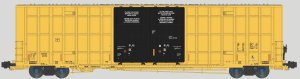 Aurora Miniatures 602099 - N Greenbrier 7550cf 60' Plate F Boxcar - DATA ONLY - Yellow w/Black Do...