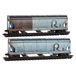 MicroTrains 98305100-F - N Scale - 3-Bay Covered Hoppers - First Union Rail Leasing ex-Rock Islan...