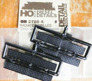 Detail Associates 2720 - HO Scale Diesel Radiator Grilles - For EMD GP40 Series - pkg(2)