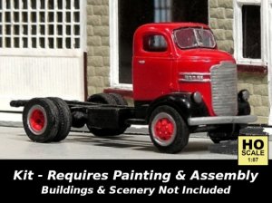 Sylvan Scale Models V-385 - HO 1940-47 Dodge COE Cab & Chassis (Unpainted Kit)
