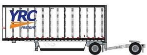 Trainworx 4289004 - N Scale 28' Pup Van Trailer with Converter Dolly - Assembled -- YRC Freight #...