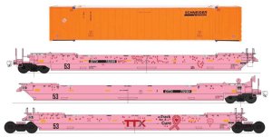 InterMountain 47371C-01 - HO Gunderson Maxi IV Late Well Car 3-Pack - Trailer Train - On Track fo...