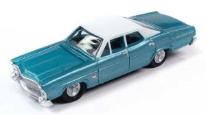 Classic Metal Works 30631 - HO 1967 Ford Galaxie - Clearwater Aqua, White