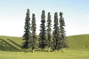 Bachmann 32103 - N Scale Layout-Ready Trees - Conifer Trees (9/pkg) 3-4 Inches