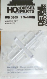 Detail Associates 3305 - HO Scale Atlas FP7 Diesel Cab Window Set