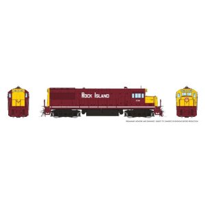 Rapido 35072 - HO GE U25B Low Hood (DC/Silent): Rock Island - Maroon & Yellow w/o Frog Lights: #2...