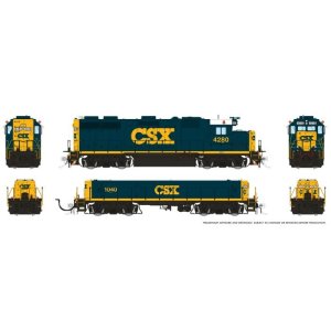 Rapido 39032 - HO EMD GP39 Mother+Slug (DC/Silent): CSX - YN3 Scheme: #4282 + #1044
