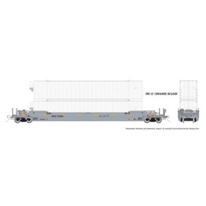 Rapido Trains 401055A - HO 53' Husky-Stack well car + containers: AOK: Single Car