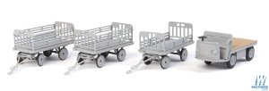 Walthers SceneMaster 4141 HO - Baggage Tractor and Trailers - Kit
