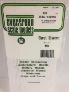 Evergreen Scale Models 4524 - .040in x .500in Opaque White Polystyrene Standing Seam Roofing (1 S...