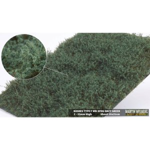 Martin Welberg Scenic Studios WB-SFHG - Bushes - Type F Low - Hazy Green - 2-24mm
