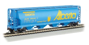 Bachmann 19138 - HO Scale Canadian Cylindrical 4-Bay Grain Hopper - Ready to Run - Silver Series(...
