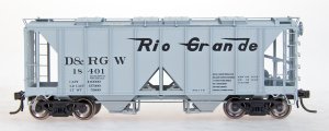 Intermountain 48602-10 HO 1958 Cu Ft 2 Bay Covered  Hopper- Open Sides- D&RGW #18416