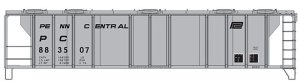 Walthers Mainline 7029 HO RTR - 50ft Pullman Standard PS-2 2893 3 Bay Covered Hopper- Penn Centra...